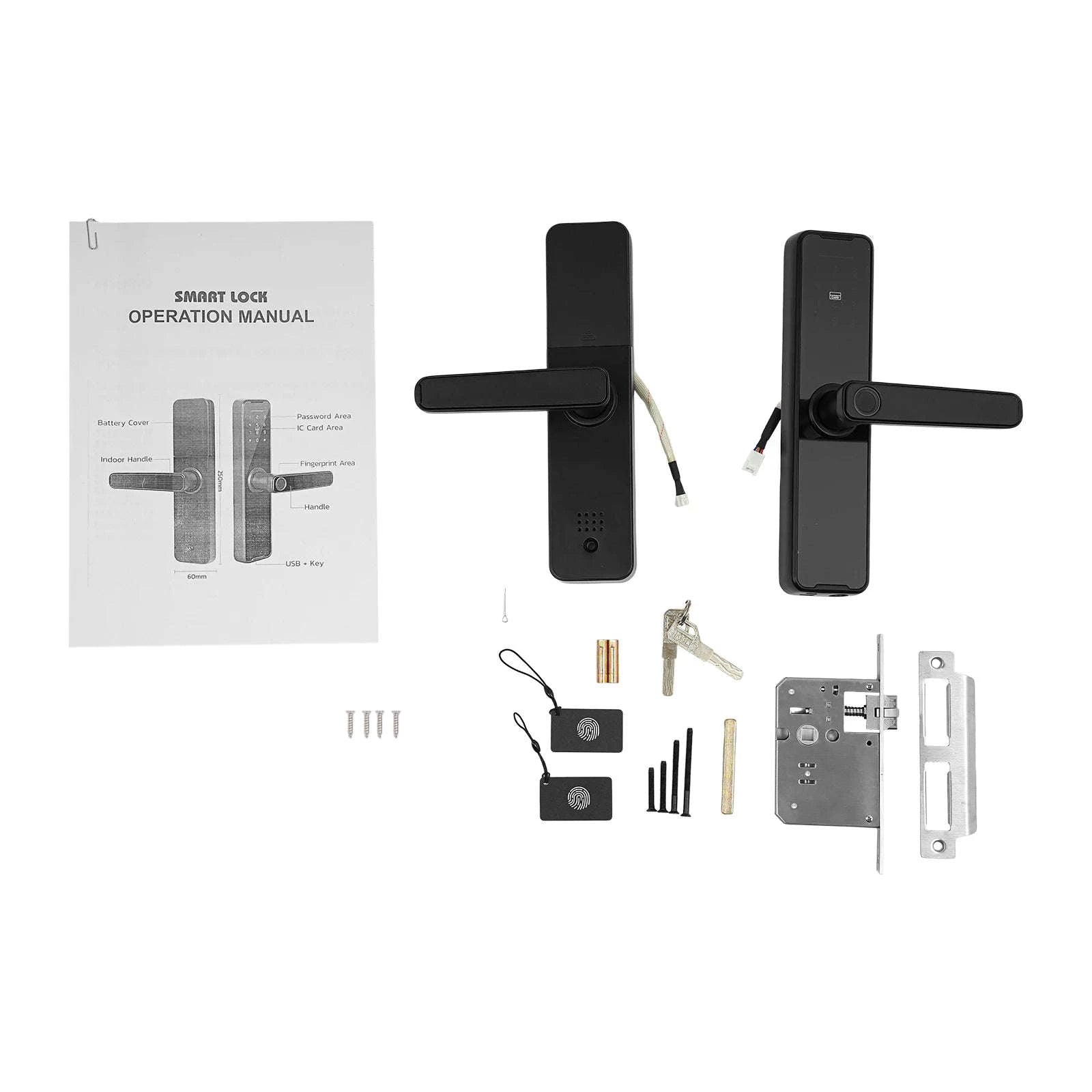 Smart Door Lock with Fingerprint & WiFi Access-black / GERMANY