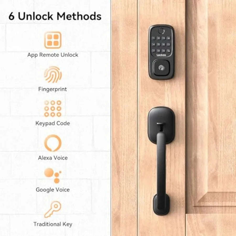 Smart Door Lock with Handle and Built-In WiFi-United States / Gray