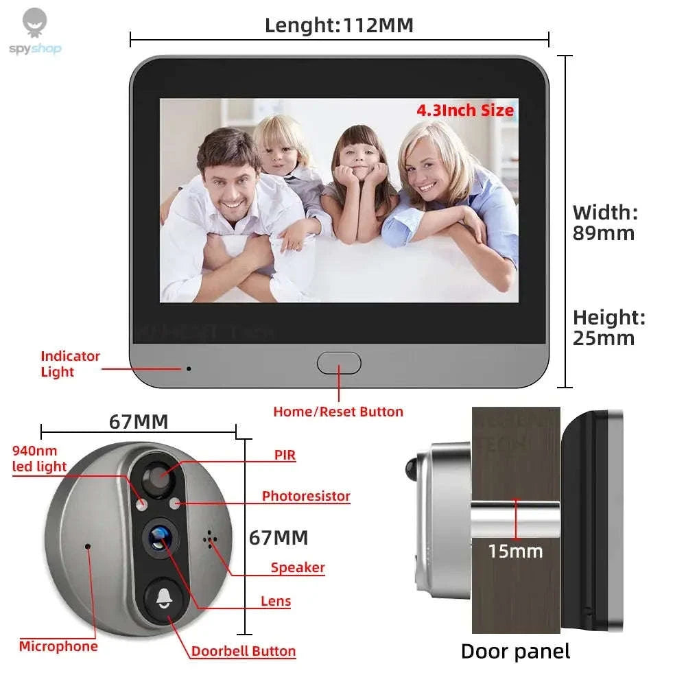 Smart Doorbell Camera – 3MP WiFi Video Doorbell with Monitor and Night Vision-PD8A Door Cam 32G