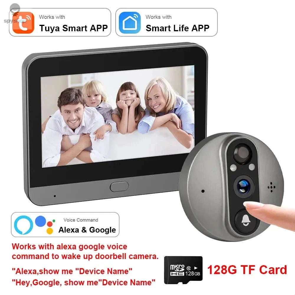 Smart Doorbell Camera – 3MP WiFi Video Doorbell with Monitor and Night Vision-PD8A Door Cam 32G