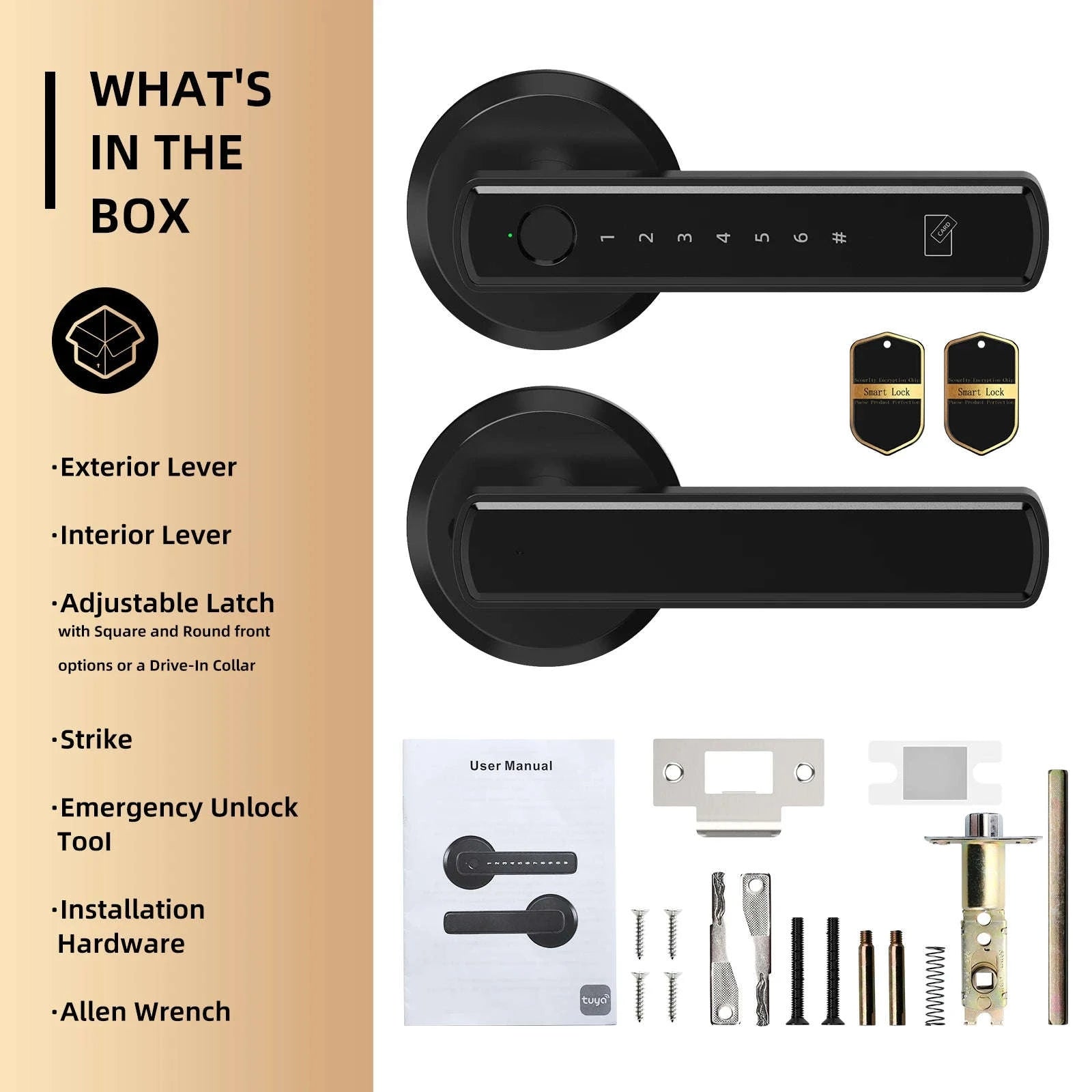 Smart Fingerprint Door Lock with App Control and Touch Keypad-United States