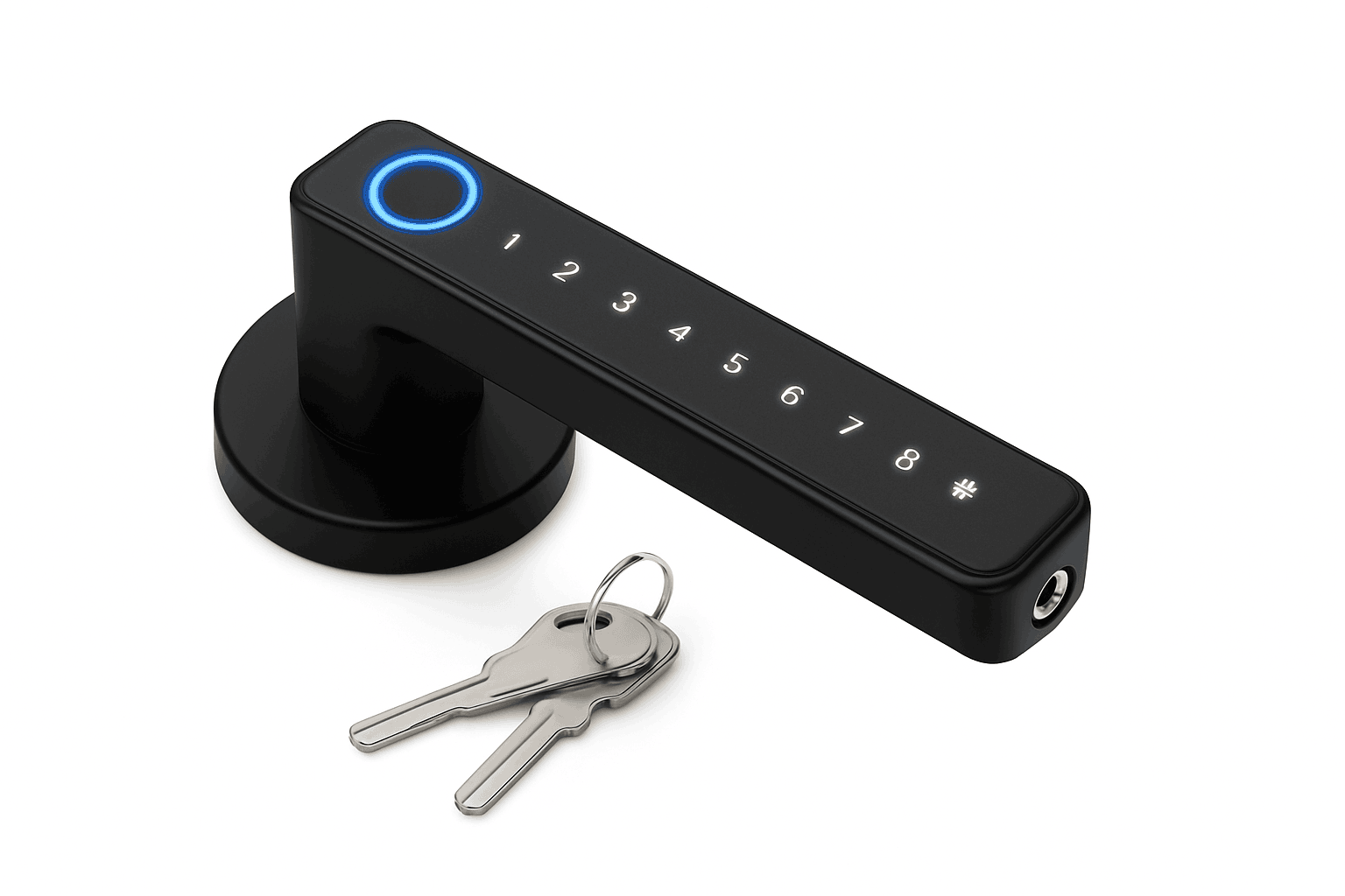 Smart Fingerprint Lever Lock with Password, IC Card and Key-United States