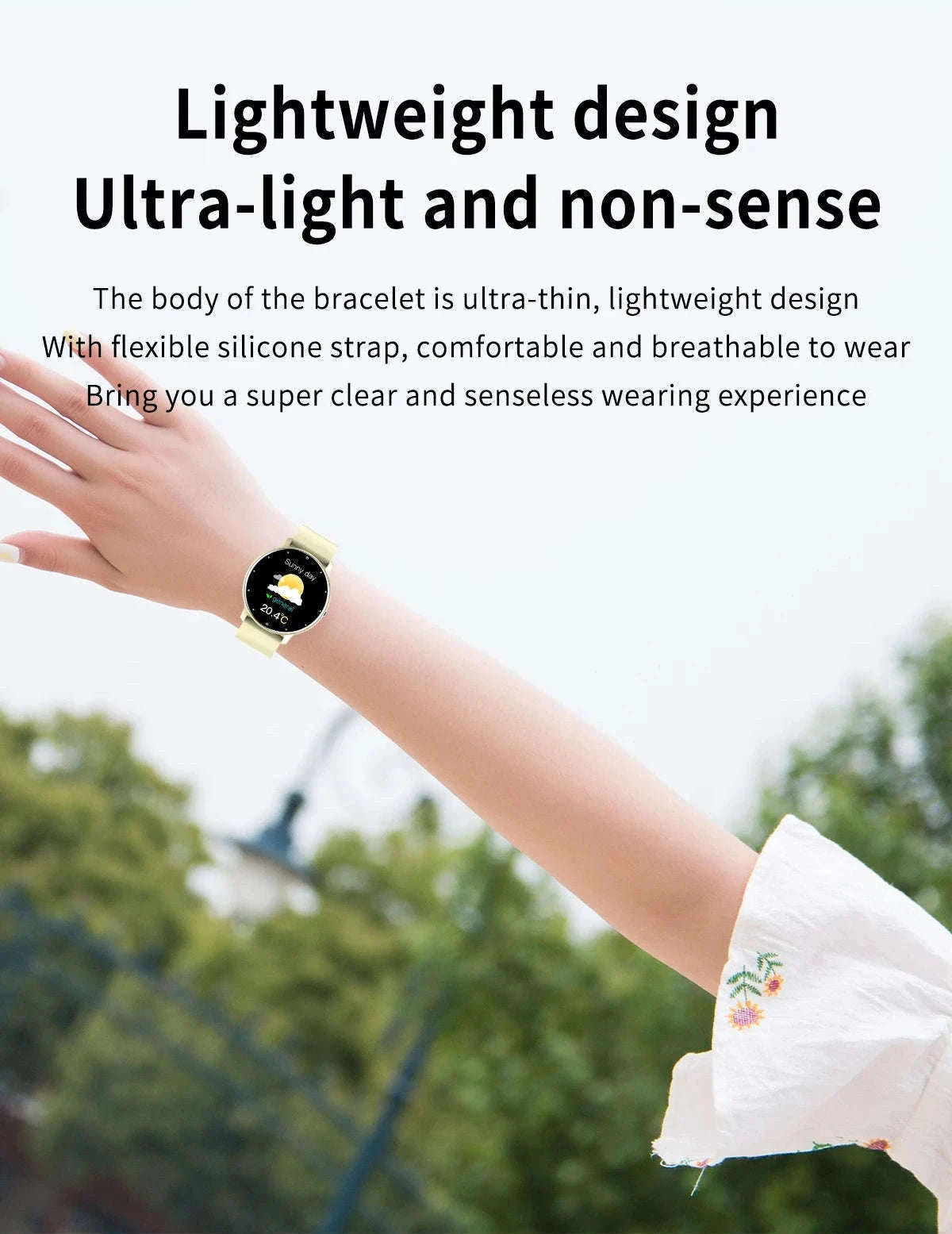 Smart Fitness Watch with Fitness Tracking and Notifications-Black