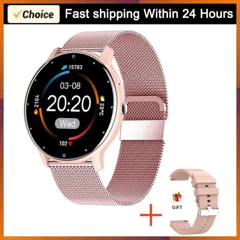 Smart Fitness Watch with Fitness Tracking and Notifications-Black