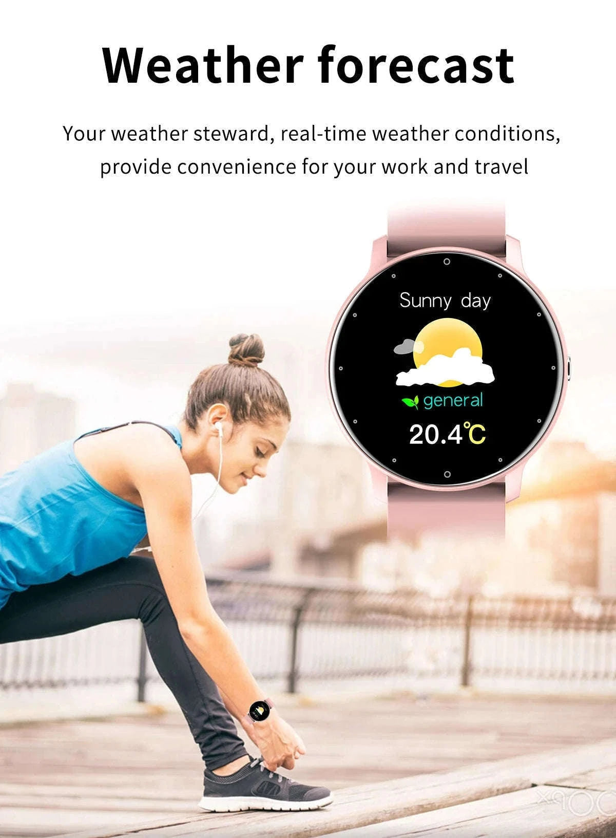 Smart Fitness Watch with Fitness Tracking and Notifications-Black