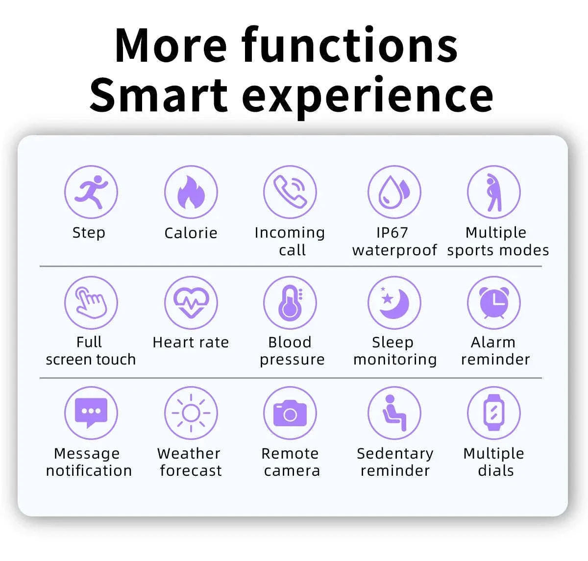 Smart Fitness Watch with Fitness Tracking and Notifications-Black