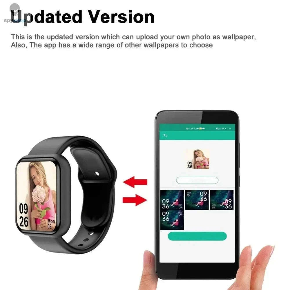 Smart Fitness Watch with Heart Rate and Sleep Tracking-Y68 Silvery