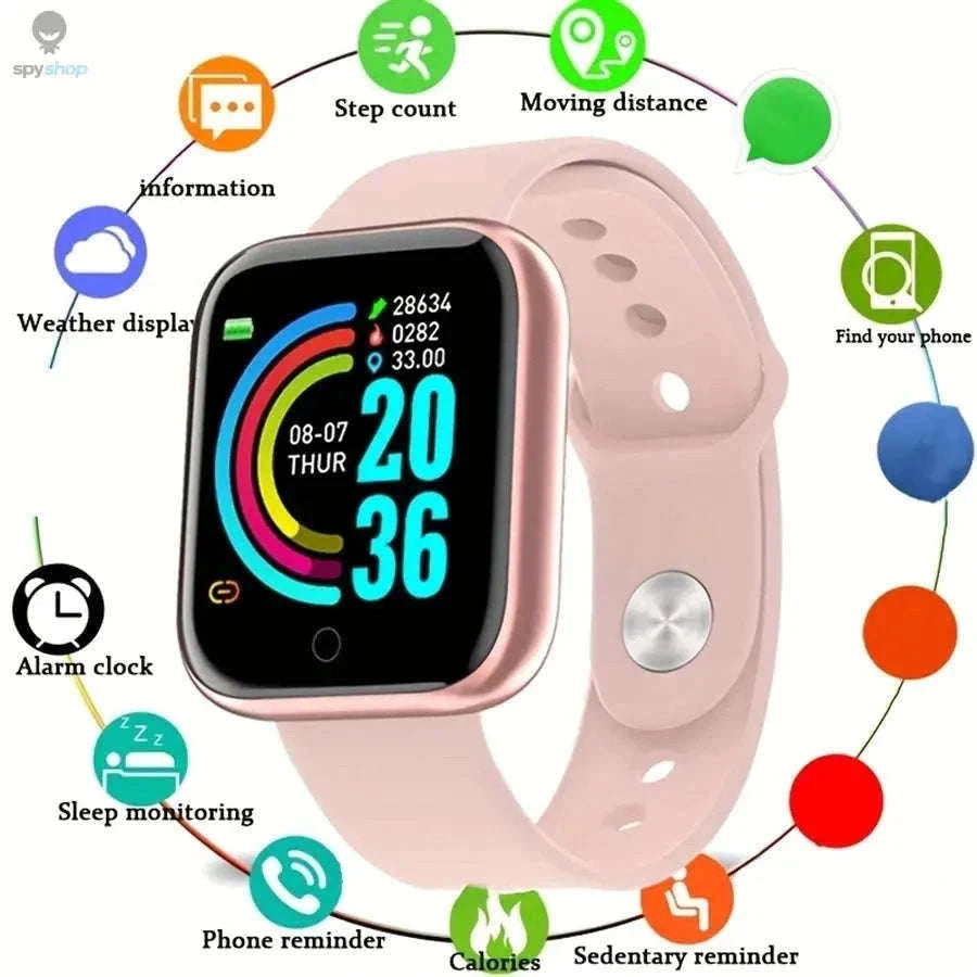 Smart Fitness Watch with Heart Rate and Sleep Tracking-Y68 Silvery
