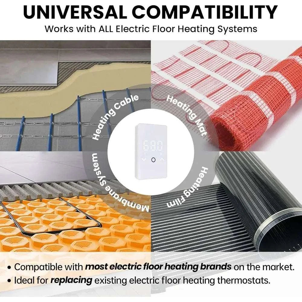 Smart Floor Heating Thermostat with Touchscreen & App Control-United States