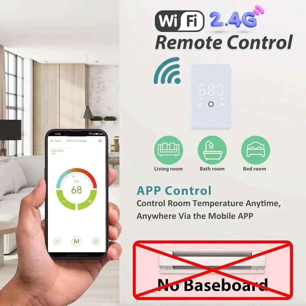 Smart Floor Heating Thermostat with Touchscreen & App Control-United States