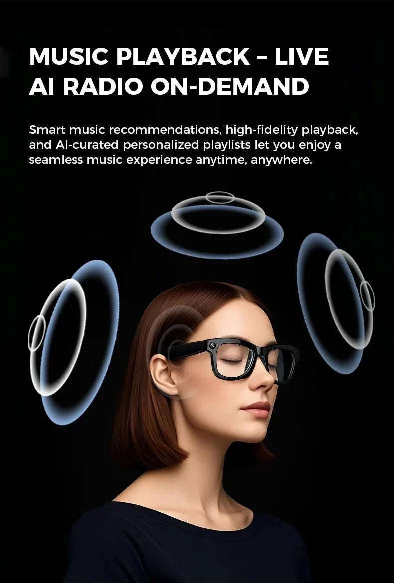 Smart Glasses with Camera, AI Translation & Bluetooth Audio M01-Anti blue light