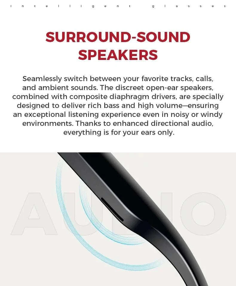 Smart Glasses with Camera, AI Translation & Bluetooth Audio M01-Anti blue light