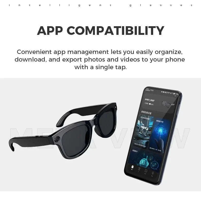 Smart Glasses with Camera, AI Translation & Bluetooth Audio M01-Anti blue light