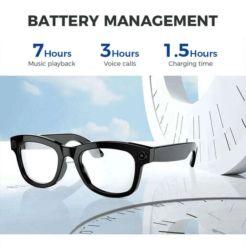 Smart Glasses with Camera, AI Translation & Bluetooth Audio M01-Anti blue light