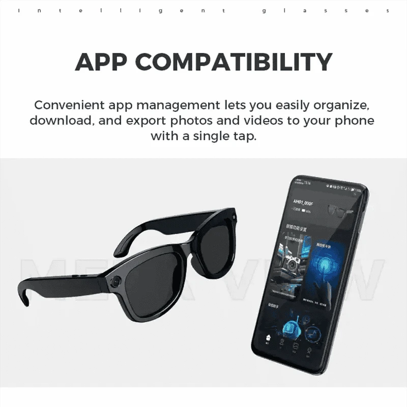 Smart Glasses with Camera, AI Translation & Bluetooth Audio M01-Anti blue light