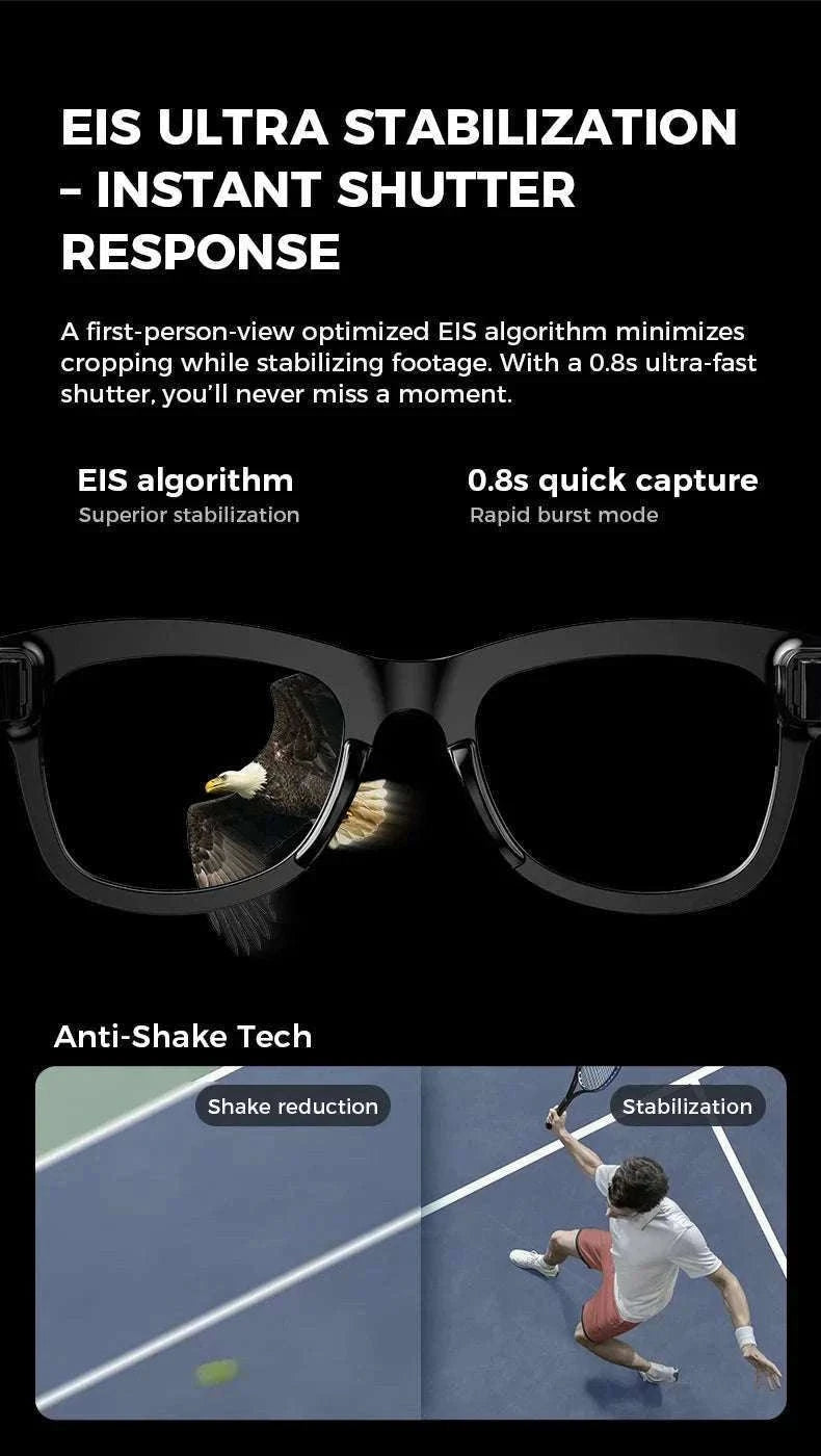 Smart Glasses with Camera, AI Translation & Bluetooth Audio M01-Anti blue light