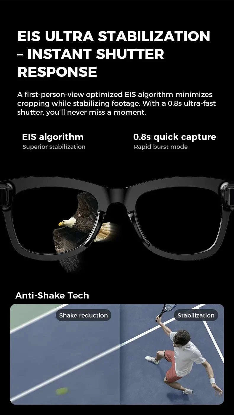 Smart Glasses with Camera, AI Translation & Bluetooth Audio M01-Anti blue light