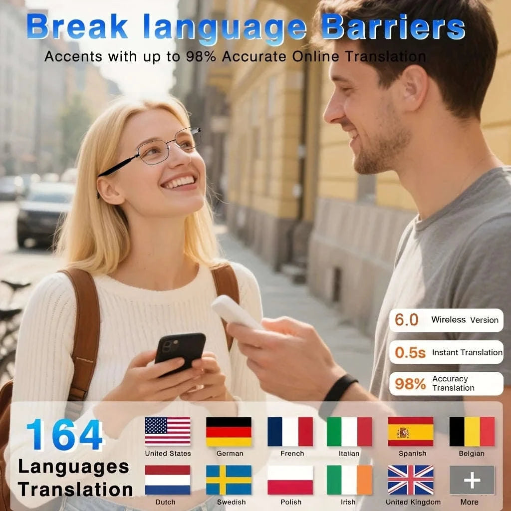 Smart Glasses with Real-Time Translation and Auto-Tinting Lenses-black / United States