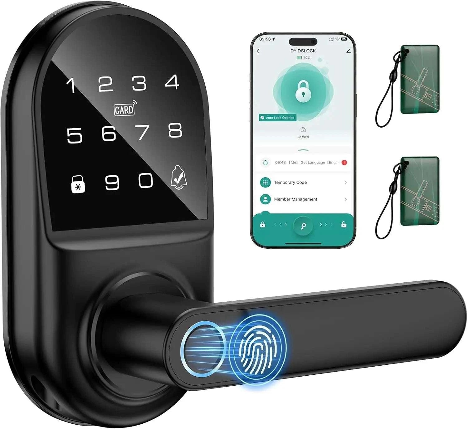 Smart Keyless Door Lock with Fingerprint, App Control & Doorbell-United States