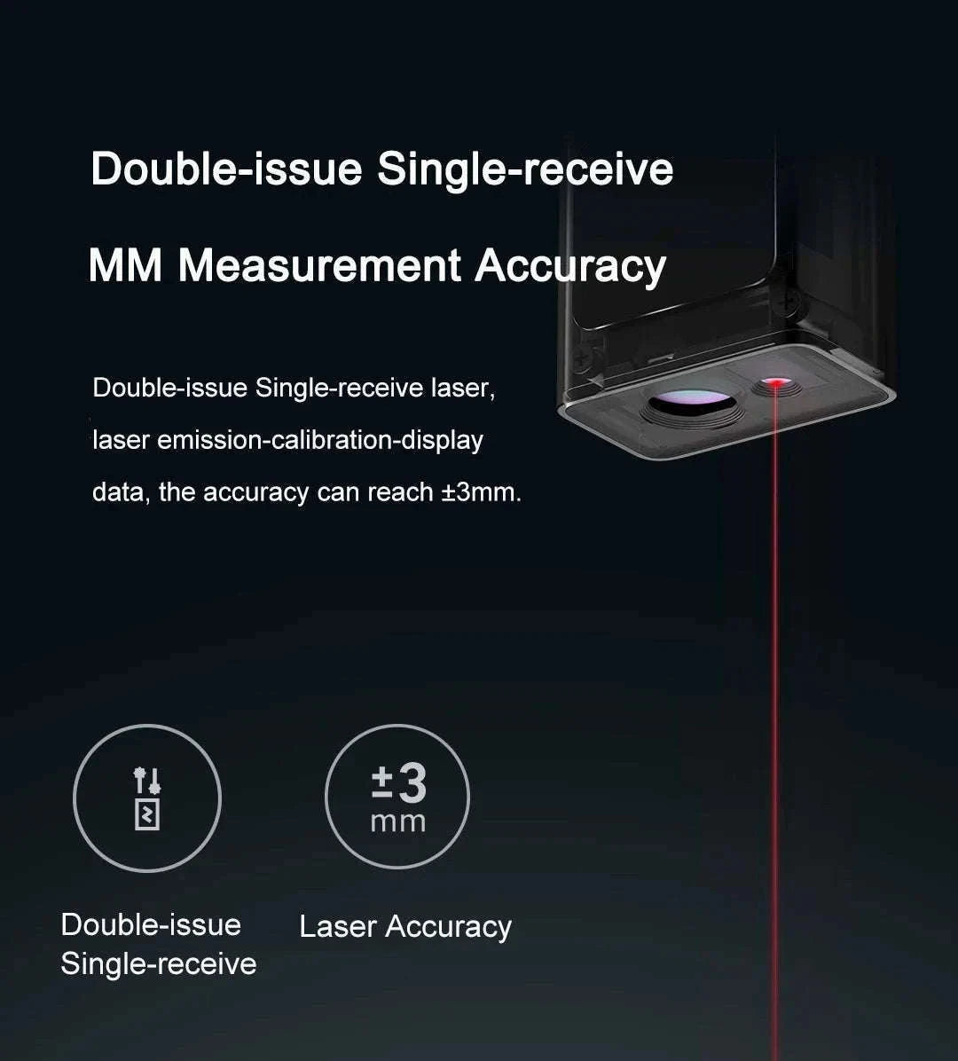 Smart Laser Distance Measure with App Control & LCD Display-GRAY