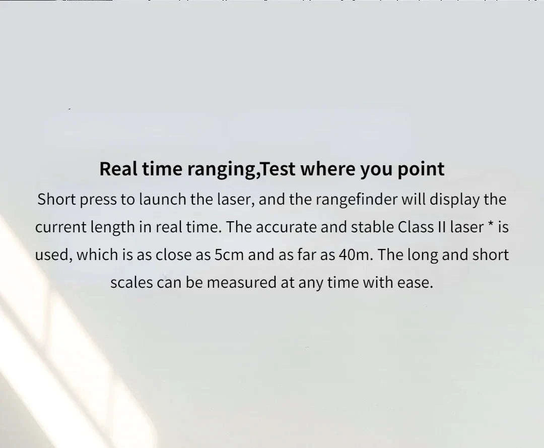 Smart Laser Distance Measure with App Control & LCD Display-GRAY