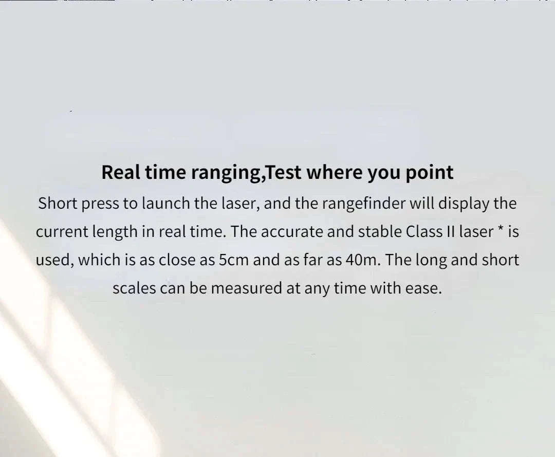 Smart Laser Distance Measure with App Control & LCD Display-GRAY