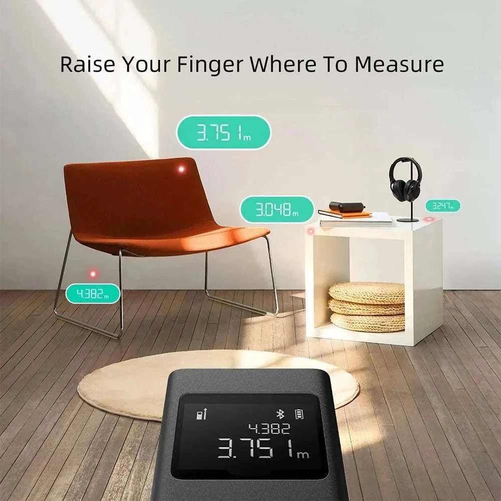 Smart Laser Distance Measure with App Control & LCD Display-GRAY