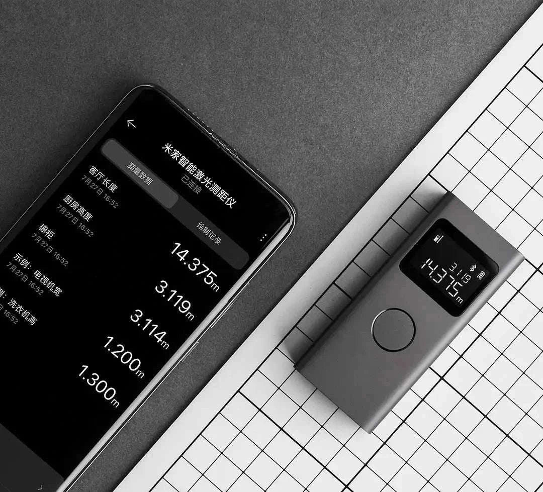Smart Laser Distance Measure with App Control & LCD Display-GRAY