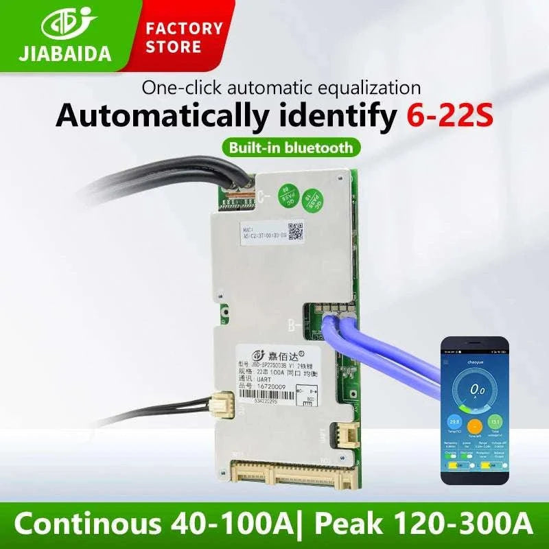 Smart LiFePO4 BMS with Bluetooth Balance Board 40A-100A for E-Bike-40A UART BT / 3.2V LFP / China Mainland