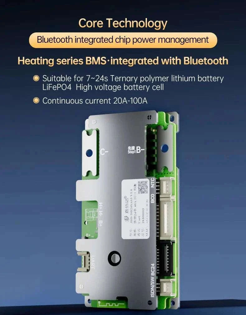 Smart LiFePO4 BMS with Bluetooth Balance Board 40A-100A for E-Bike-40A UART BT / 3.2V LFP / China Mainland