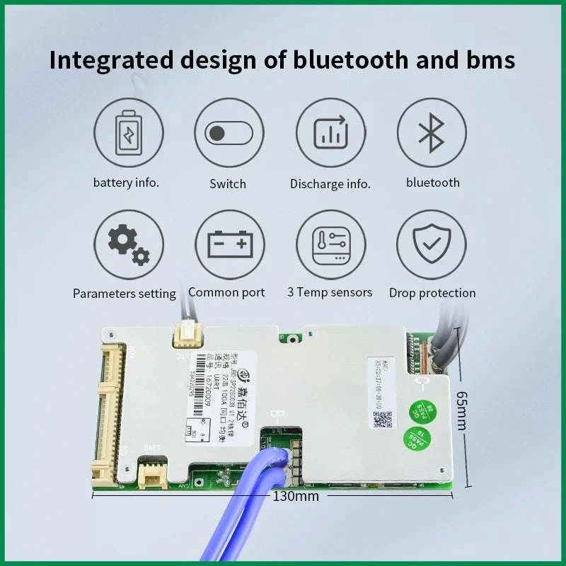 Smart LiFePO4 BMS with Bluetooth Balance Board 40A-100A for E-Bike-40A UART BT / 3.2V LFP / China Mainland