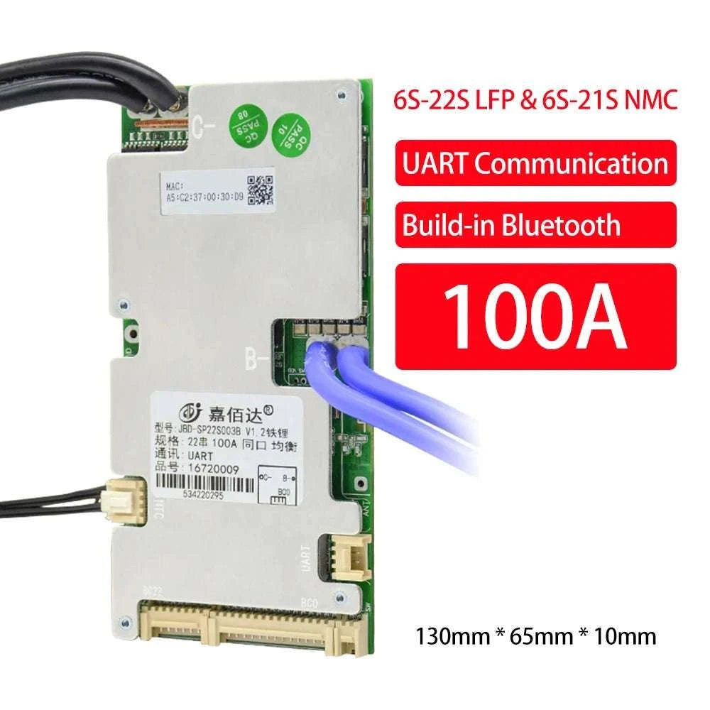 Smart LiFePO4 BMS with Bluetooth Balance Board 40A-100A for E-Bike-40A UART BT / 3.2V LFP / China Mainland