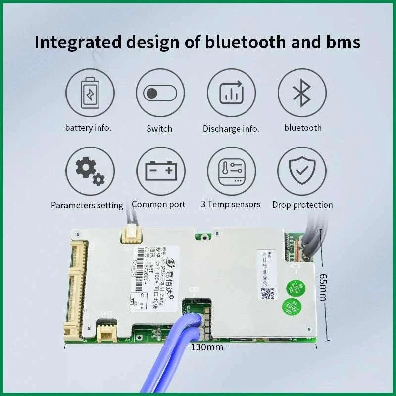 Smart LiFePO4 BMS with Bluetooth Balance Board 40A-100A for E-Bike-40A UART BT / 3.2V LFP / China Mainland