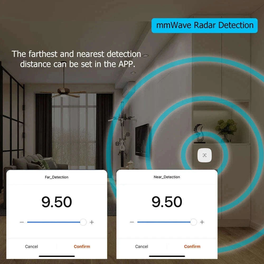 Smart mmWave Human Presence Sensor with Light & Distance Detection-5.8G Wall Wifi / China Mainland