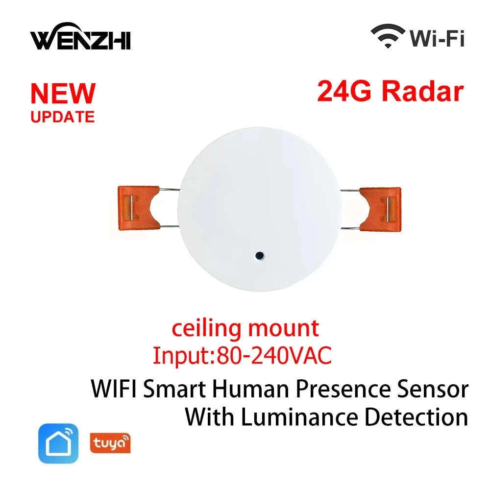 Smart mmWave Human Presence Sensor with Light & Distance Detection-5.8G Wall Wifi / China Mainland