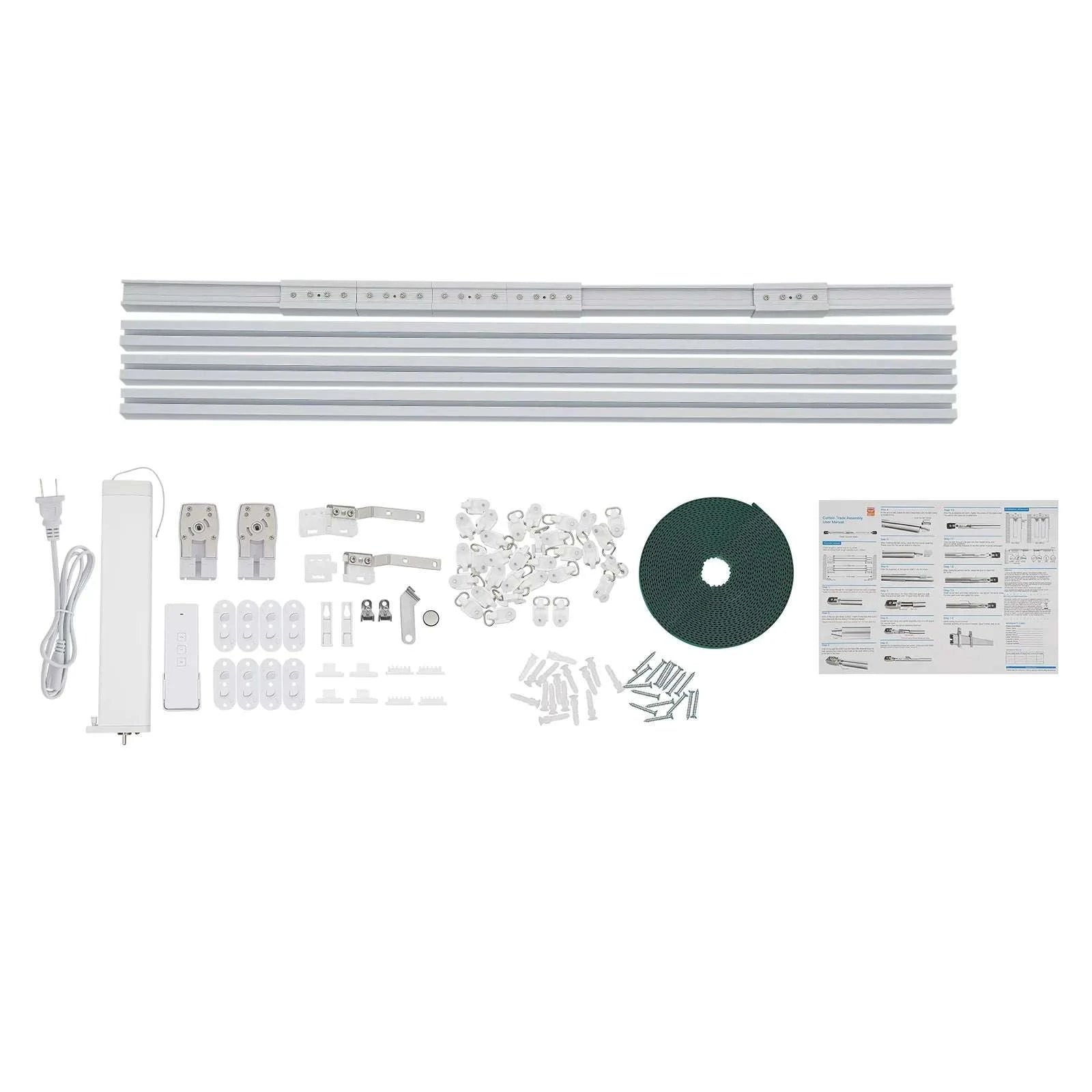 Smart Motorized Curtain Track with Remote, Timer & Quiet 13ft Rail-