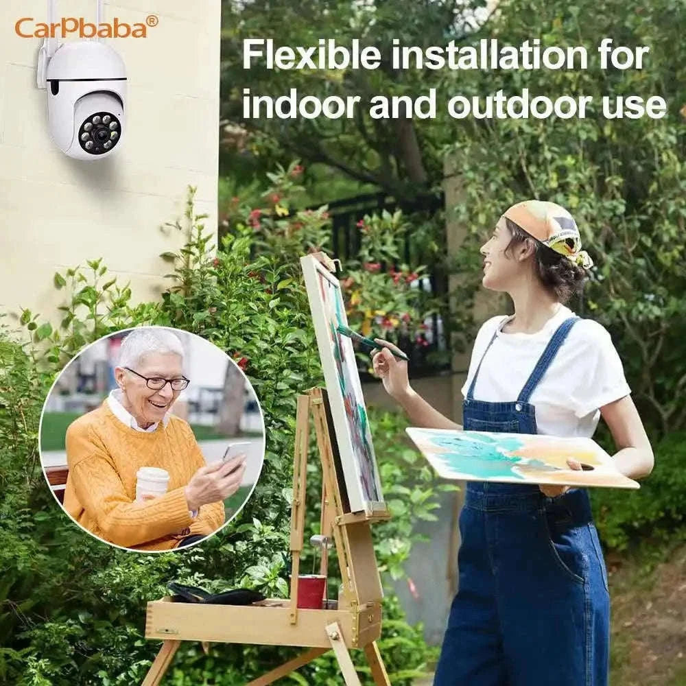 Smart Outdoor WiFi Security Camera 1080P Color Night Vision 2-Way Audio-EU Plug