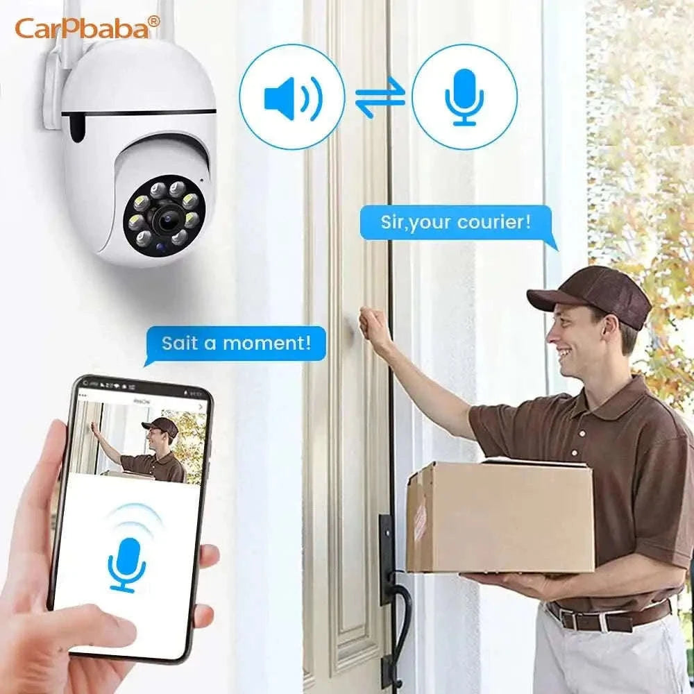 Smart Outdoor WiFi Security Camera 1080P Color Night Vision 2-Way Audio-EU Plug