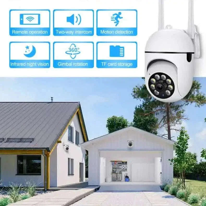 Smart Outdoor WiFi Security Camera 1080P Color Night Vision 2-Way Audio-EU Plug