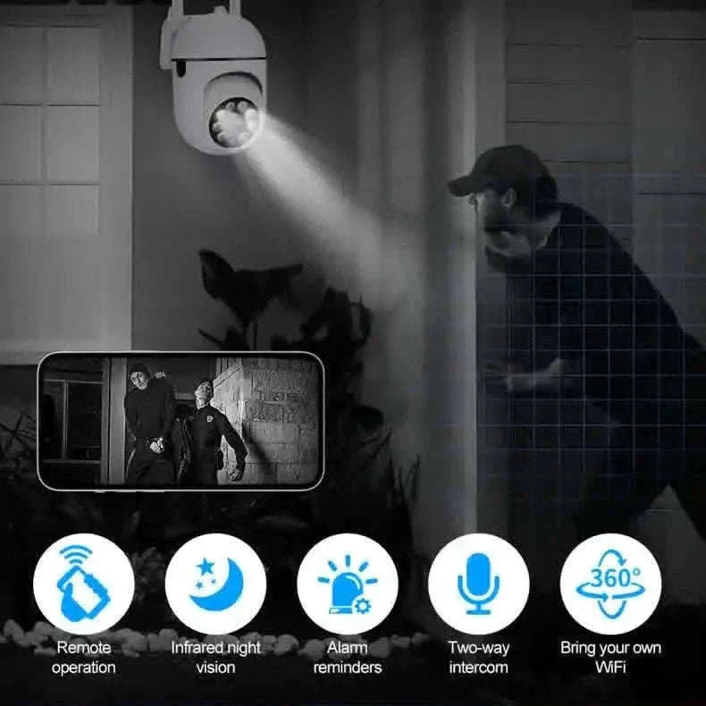 Smart Outdoor WiFi Security Camera 1080P Color Night Vision 2-Way Audio-EU Plug