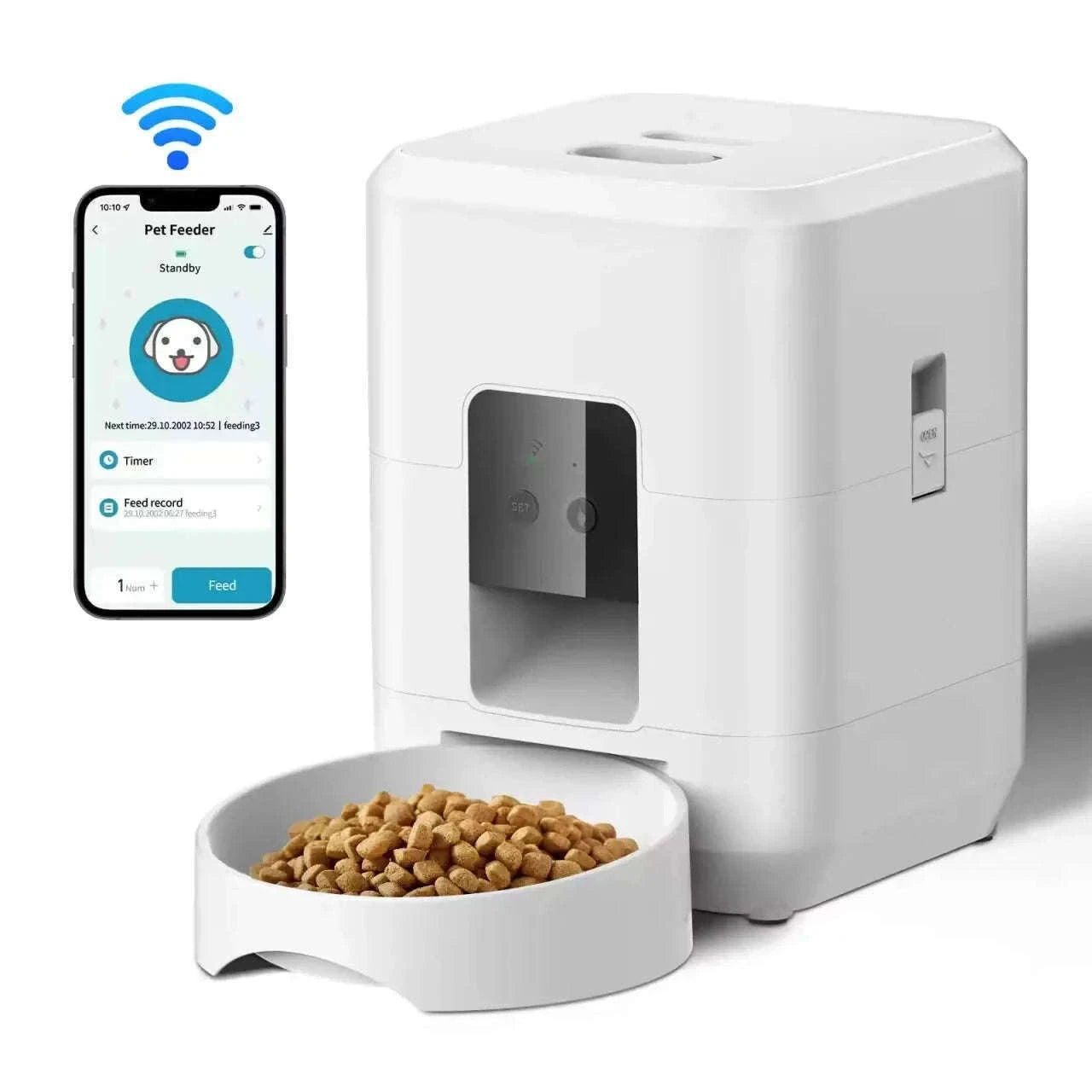 Smart Pet Feeder Automatic Cat & Dog Food Dispenser-Black Button Feeder