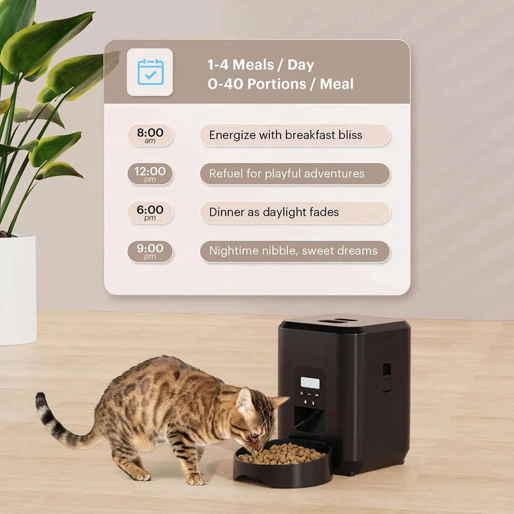 Smart Pet Feeder Automatic Cat & Dog Food Dispenser-Black Button Feeder