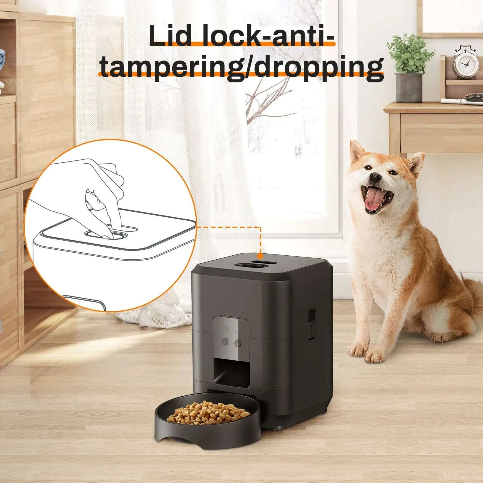 Smart Pet Feeder Automatic Cat & Dog Food Dispenser-Black Button Feeder