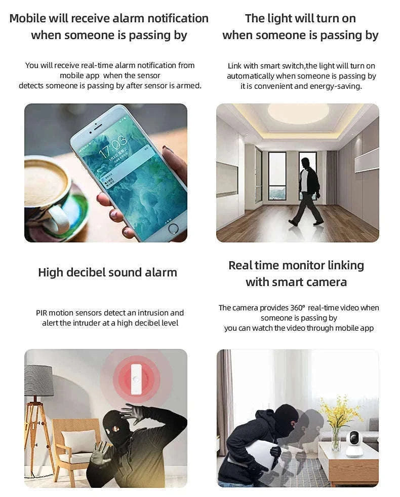 Smart PIR Motion Sensor for Home Automation Routines-WiFI Ver 1PCS