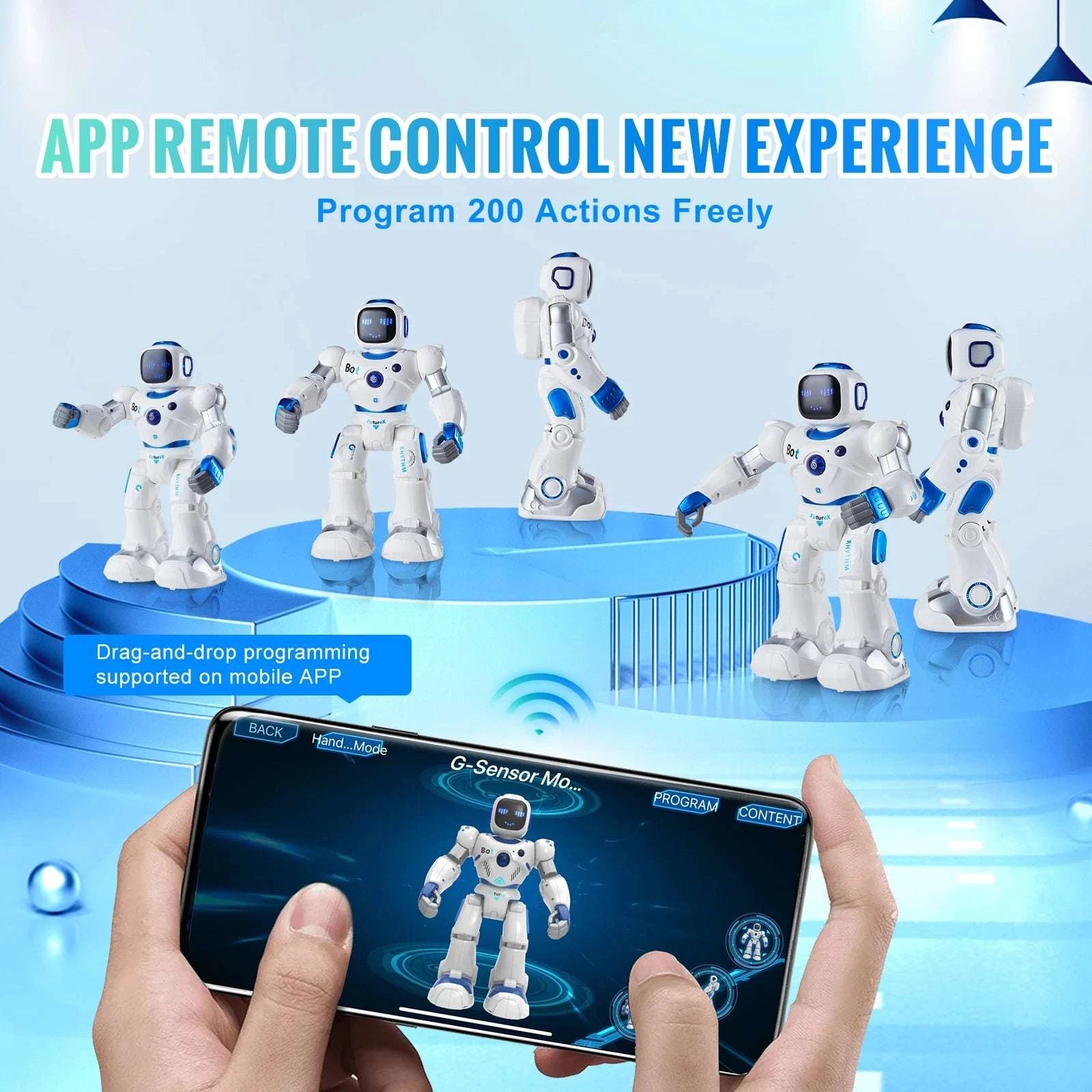 Smart RC Robot Toy with App Control, Voice Commands & Programming-White / CZECH REPUBLIC