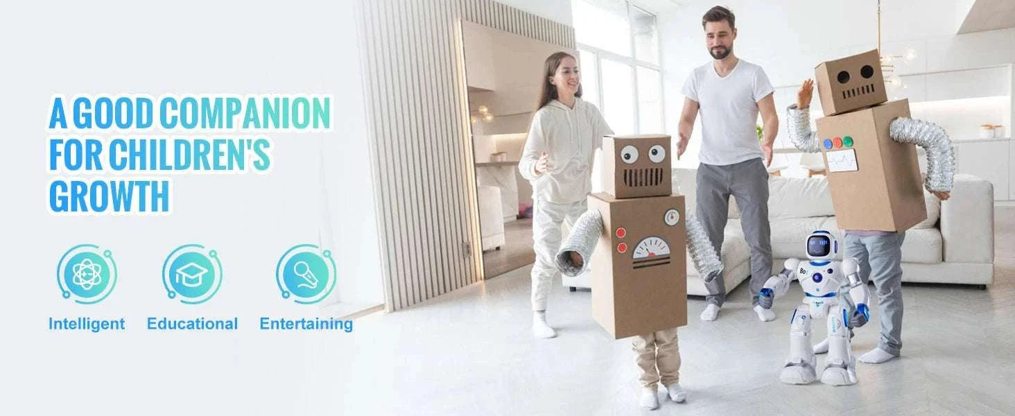 Smart RC Robot Toy with App Control, Voice Commands & Programming-White / CZECH REPUBLIC
