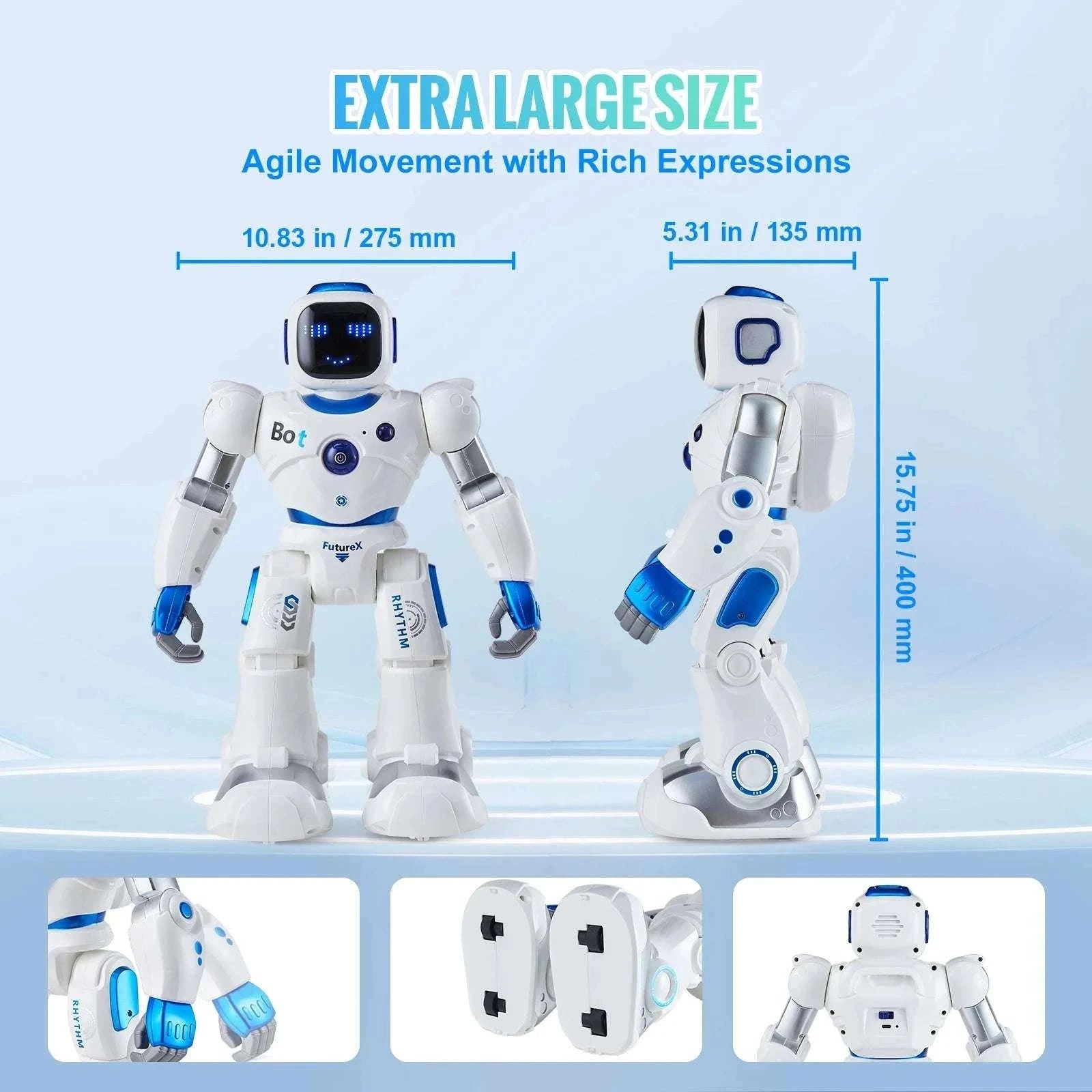 Smart RC Robot Toy with App Control, Voice Commands & Programming-White / CZECH REPUBLIC