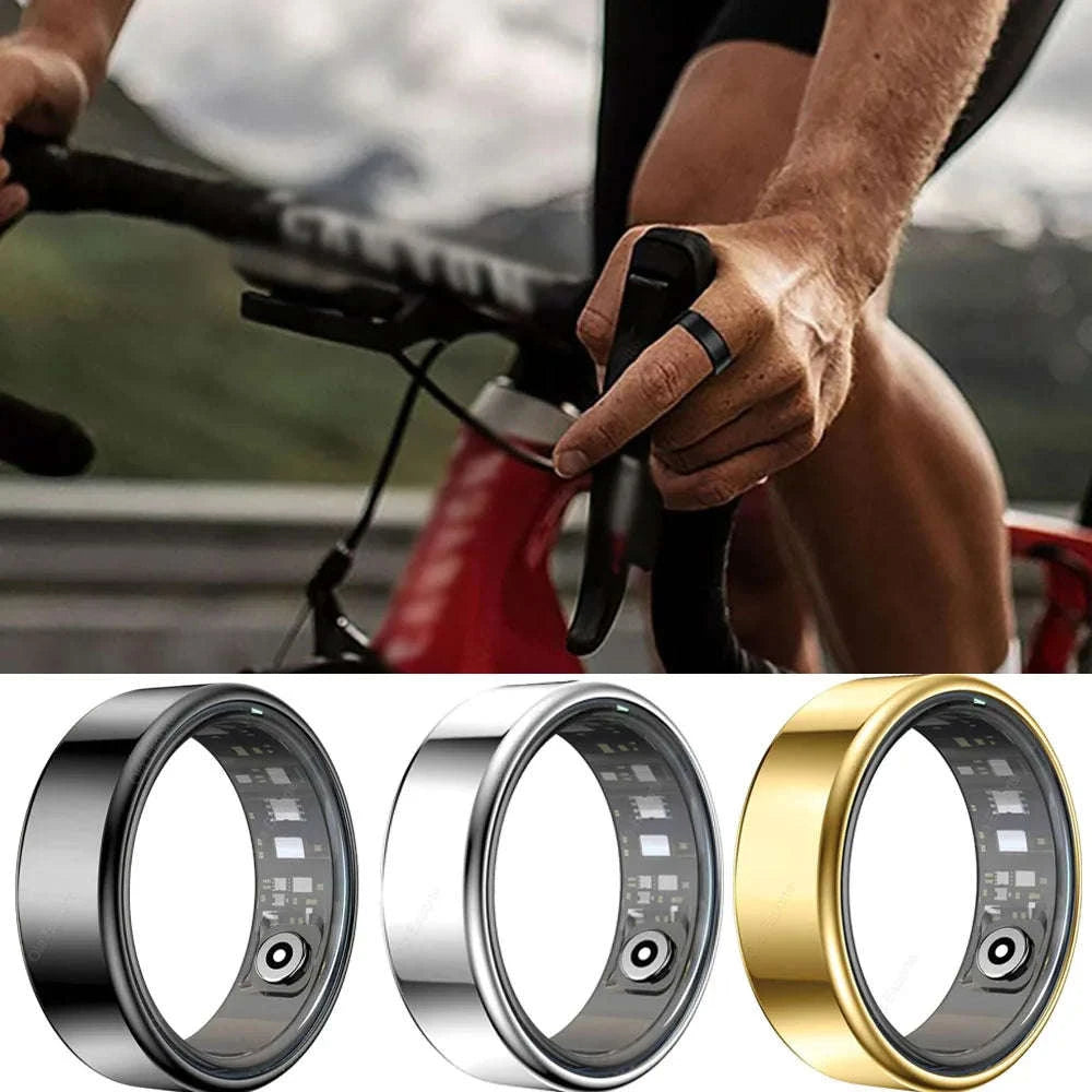 Smart Ring with Charging Case, Heart Rate, Blood Oxygen, Blood Pressure and Sleep Monitoring, 5ATM Waterproof-Sliver / 9 / United States