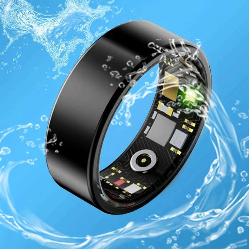Smart Ring with Charging Case, Heart Rate, Blood Oxygen, Blood Pressure and Sleep Monitoring, 5ATM Waterproof-Sliver / 9 / United States