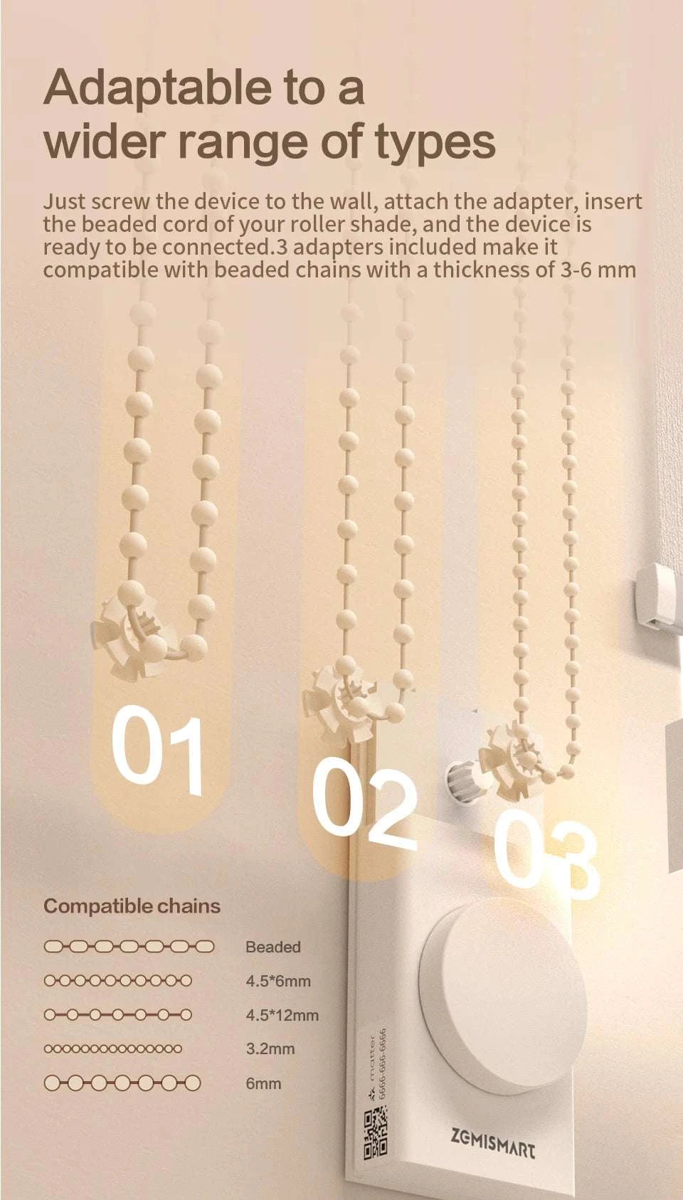 Smart Roller Shade Driver with Matter Thread & Voice Control-Driver with remote / United States